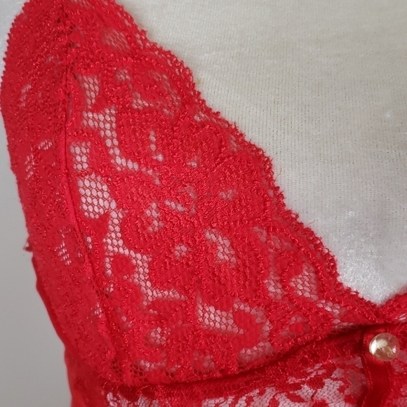 INTIMATO Amore Red Babydoll Teddy Set Satin Lace - Picture 6 of 16